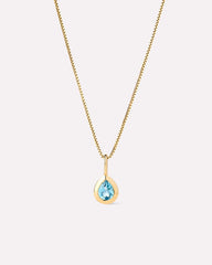 Solid Gold Amethyst Blue Sapphire Blue Topaz Yellow Citrine Semi Precious Stones Birthstones Pendant Necklaces For Women Ana Luisa Teardrop Necklace Blue Topaz