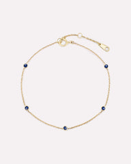 Solid Yellow Gold - Alexandrite Birthstone Station Bracelet