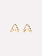 Solid White Gold - Diamond Velora Huggie Studs