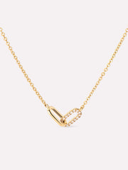 Gold Pendant - Gold Twisted Link Necklace