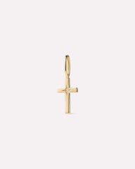 Solid Yellow Gold - Diamond Cross Charm