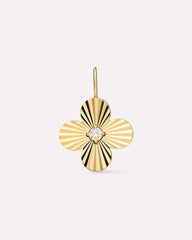 Solid Gold Diamond Solid Bloom Fine Green Flower Pendants Necklace Charms For Women Ana Luisa Flower Charm Diamond