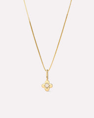 Solid Gold Diamond Solid Bloom Spring Ring Clasp Fine Flower Pendant Necklaces Ana Luisa Diamond Flower Charm Necklace