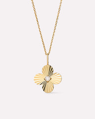 Solid Gold Diamond Solid Bloom Spring Ring Clasp Fine Flower Pendant Necklaces Ana Luisa Large Diamond Flower Charm Necklace
