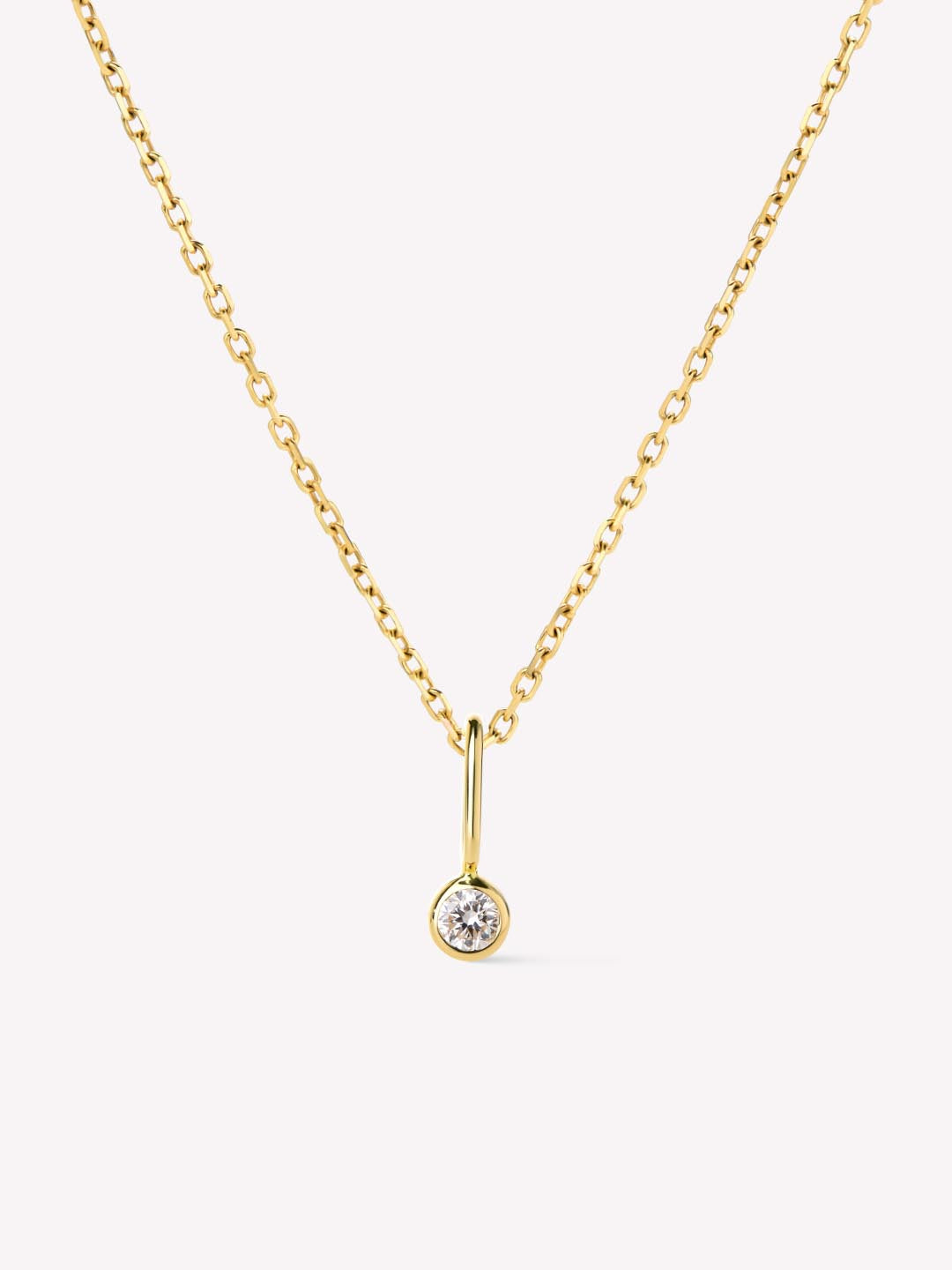 Solid Gold Diamond Spring Ring Clasp Birthstone Pendant Necklaces For Women Ana Gold Birthstone Necklace