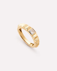 Solid Yellow Gold - Astrid Diamond Station Ring