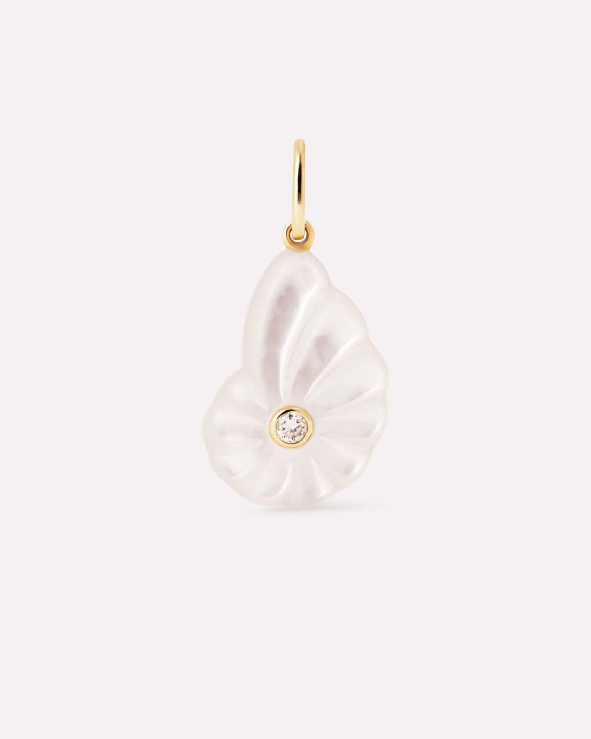 Solid Yellow Gold - Mother of Pearl Shell Charm