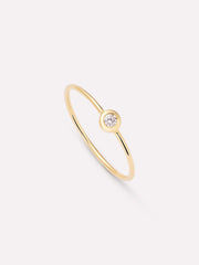 Gold Band Ring - Mini Diamond Ring