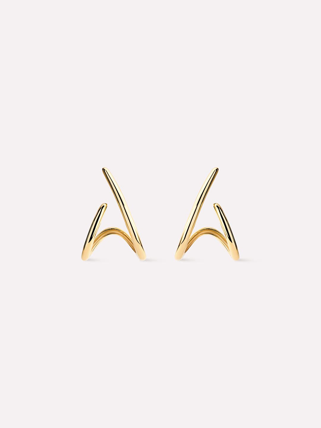 Solid White Gold - Diamond Aurora Huggie Studs