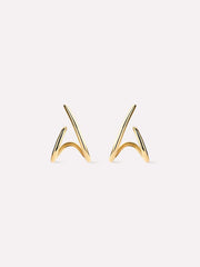 Solid White Gold - Diamond Aurora Huggie Studs