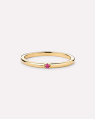 Solid Yellow Gold - 3 Stone Birthstone Ring