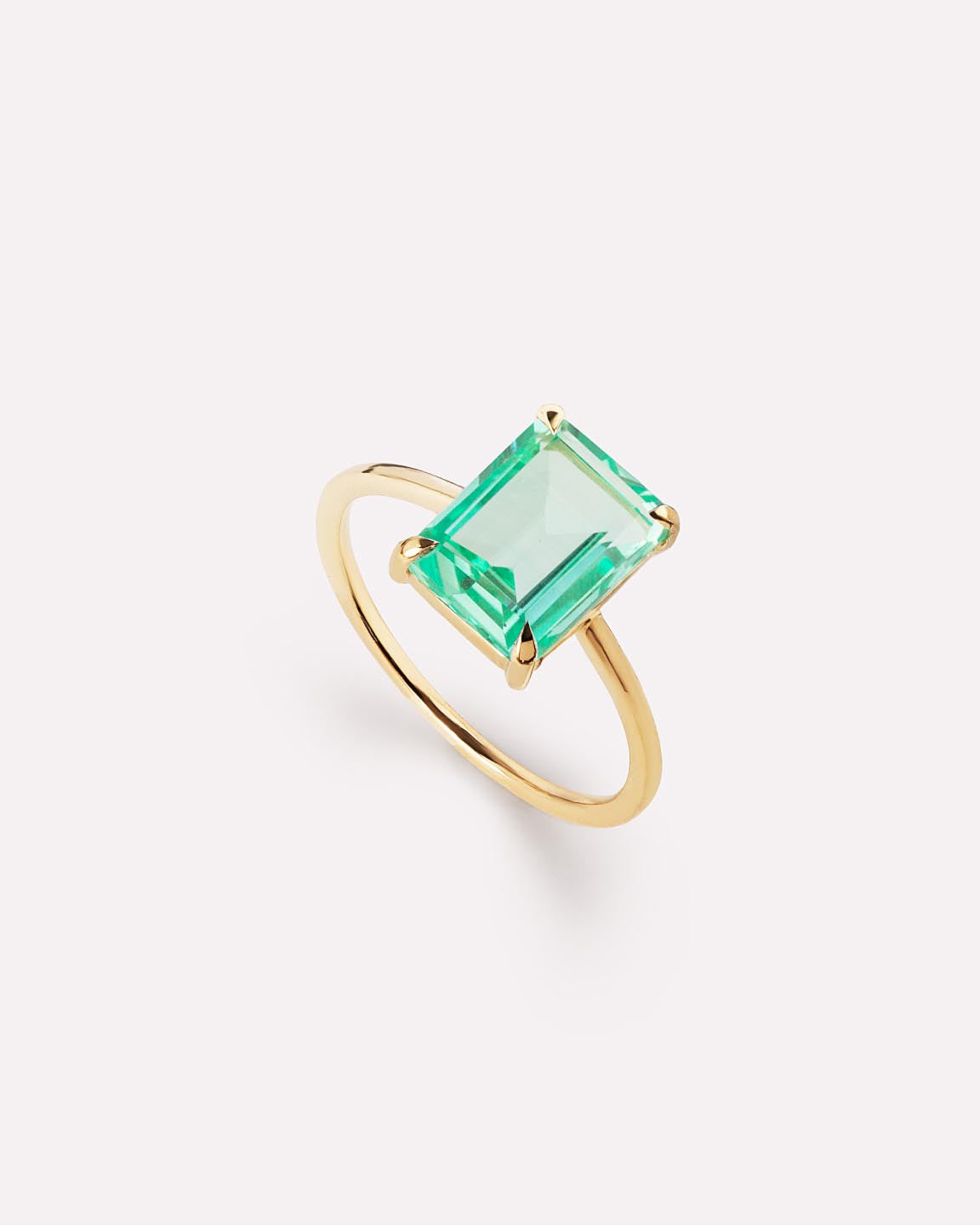 Solid Yellow Gold - Blue Topaz Spritz Ring