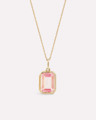 Solid Yellow Gold - Blue Topaz Spritz Necklace