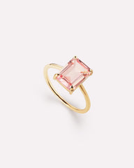 Solid Yellow Gold - Blue Topaz Spritz Ring