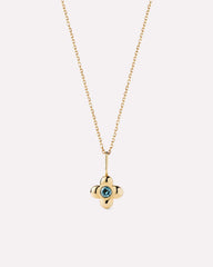 Solid Yellow Gold - London Blue Topaz Mini Liora Necklace