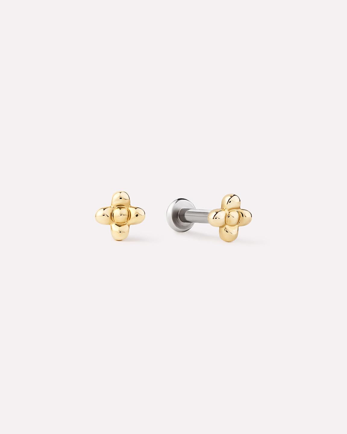 Solid Yellow Gold - Liora Flatback Single Stud