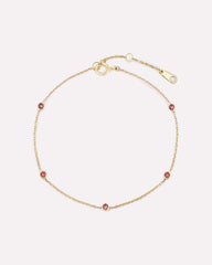 Solid Yellow Gold - Alexandrite Birthstone Station Bracelet