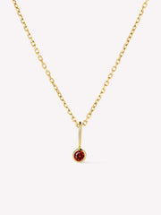Solid Yellow Gold - Diamond Mini Birthstone Necklace