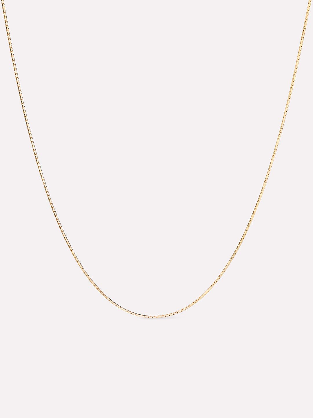 Solid Yellow Gold - Silk Chain Necklace
