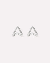 Solid White Gold - Diamond Velora Huggie Studs