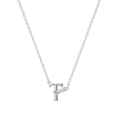 Dainty Forever Connected Initial Halo Necklace