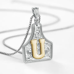 14K Elegant Cowgirl Initial Necklace