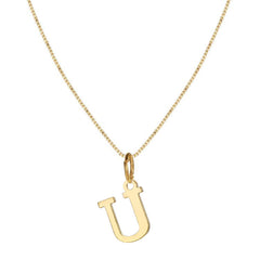 14K Minimal Serif Initial Necklace