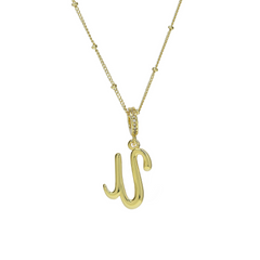 Elegant Cursive Font Satellite Chain Initial Necklace