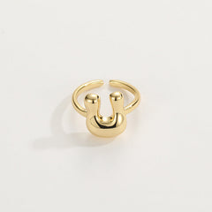 Cute Bubble Letter Initial Ring