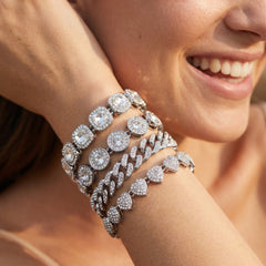 4-Piece Chunky Diamond Bracelet Stack