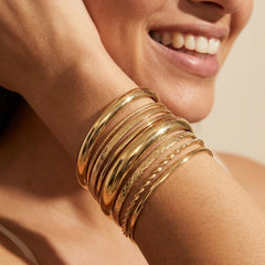 8-Piece Textured Cuff Bracelet Stack