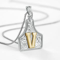 14K Elegant Cowgirl Initial Necklace