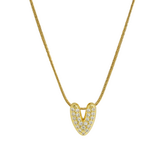 Diamond Bubble Letter Initial Necklace