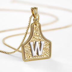14K Elegant Cowgirl Initial Necklace