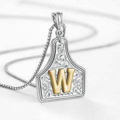 14K Elegant Cowgirl Initial Necklace