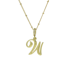 Elegant Cursive Font Satellite Chain Initial Necklace
