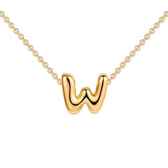 Dainty Bubble Letter Initial Necklace