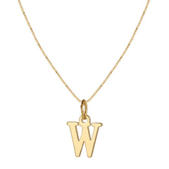 14K Minimal Serif Initial Necklace