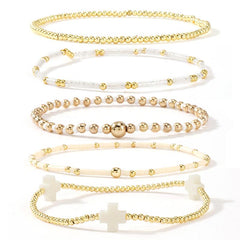 5-Piece Boho Beaded Bracelet Stack