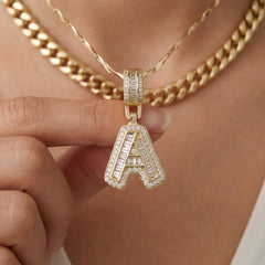 2-Piece 14K Layered Cuban & Initial Necklaces