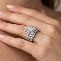 2-Piece Chunky Diamond Statement Ring