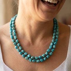 Boho Beaded Turquoise Stacked Necklace