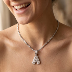 Chunky Initial Rope Chain Necklace
