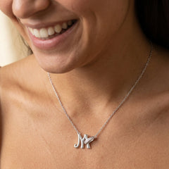 Dainty Forever Connected Initial Halo Necklace