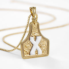 14K Elegant Cowgirl Initial Necklace