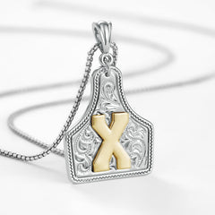 14K Elegant Cowgirl Initial Necklace