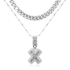 2-Piece 14K Layered Cuban & Initial Necklaces