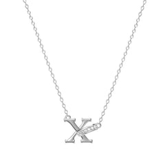 Dainty Forever Connected Initial Halo Necklace