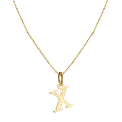 14K Minimal Serif Initial Necklace