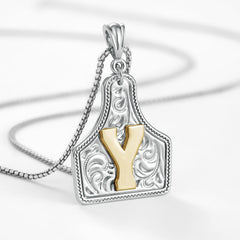 14K Elegant Cowgirl Initial Necklace